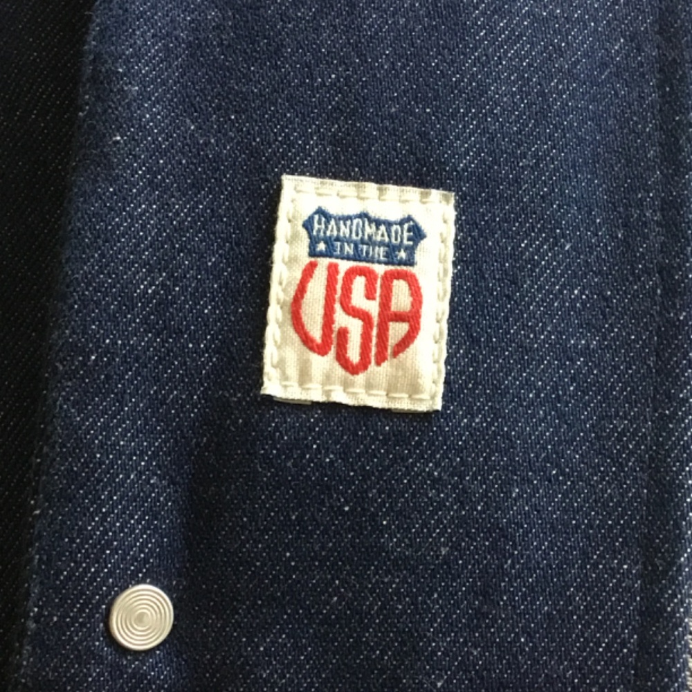 Iron & Resin Navy Blue Field Jacket with Tan Collar - Picture 12 of 16